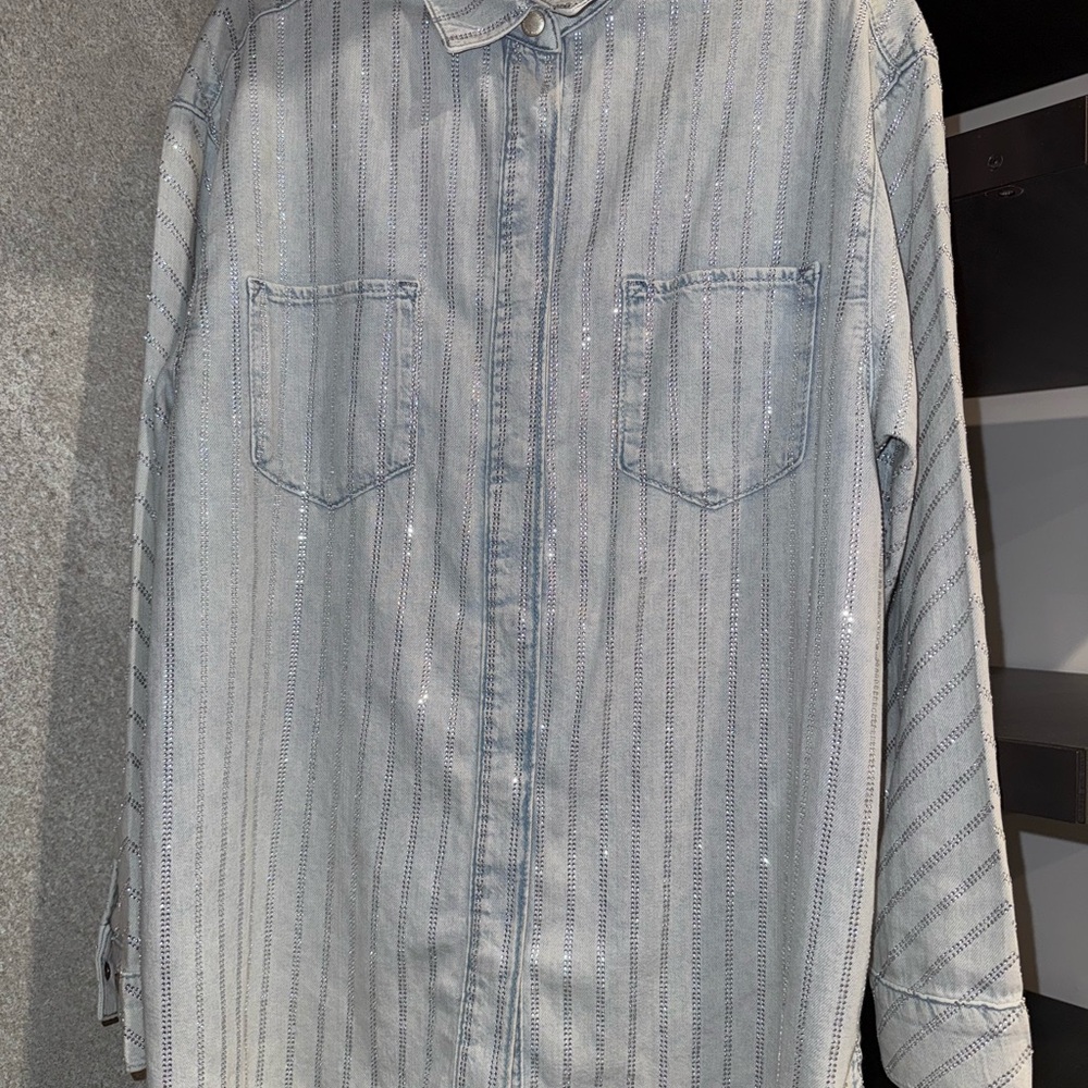 Women's Blue Button Down Shirt